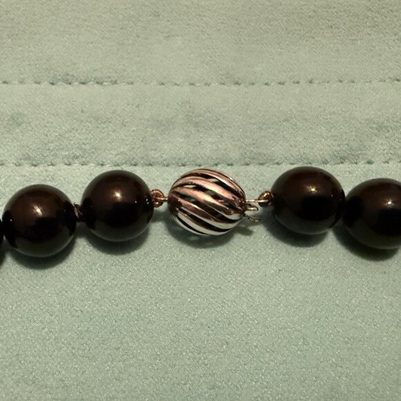 TIFFANY & CO. Onyx Bead Silver Collar Necklace - Picture 9 of 13